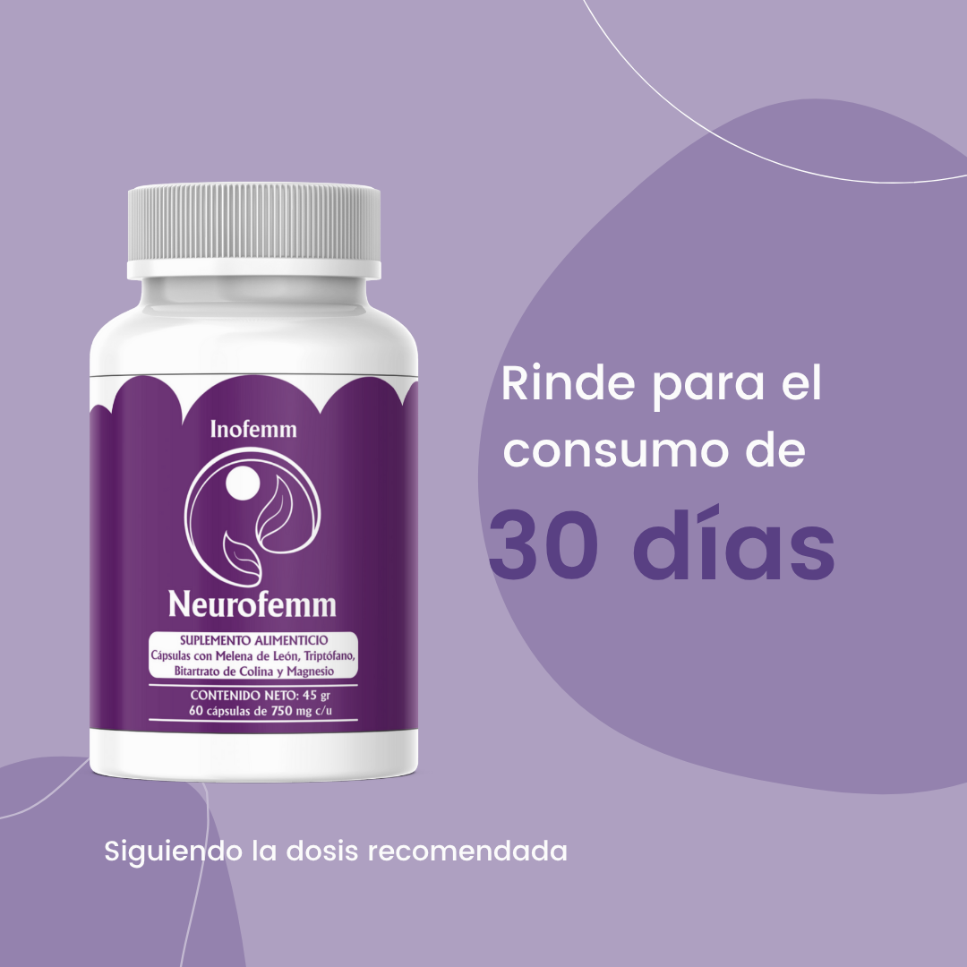 Neurofemm (Melena de León + Bitartrato de Colina + Triptófano + Citrato de Magnesio)